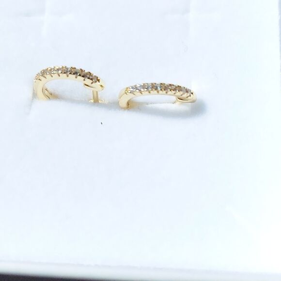 14K Gold Plated Huggie / Hoop Earrings - Picture 5 of 8